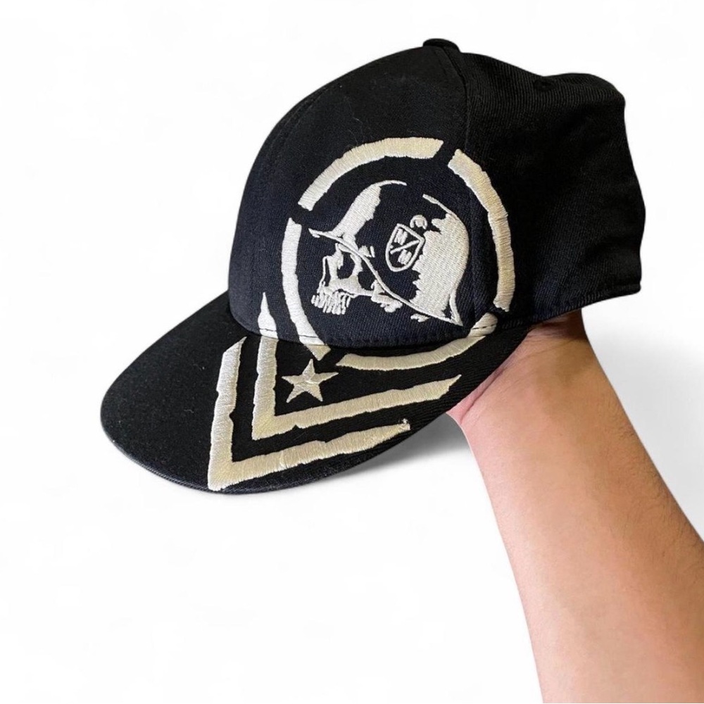 Metal‎ Mulisha Troops 210 Fitted by Flexfit Hat S/M Black Skull Chevron